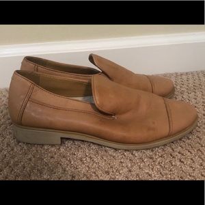Tan Leather Flats Chelsea Crew